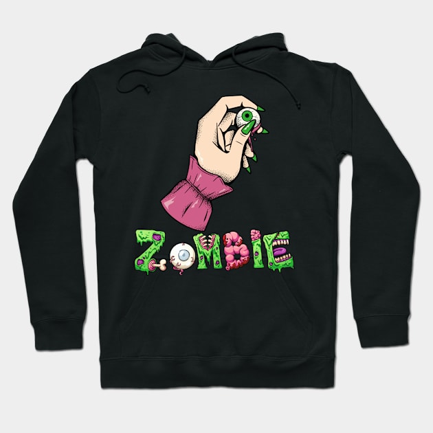 Zombie Hand with eyeball Hoodie by MZeeDesigns